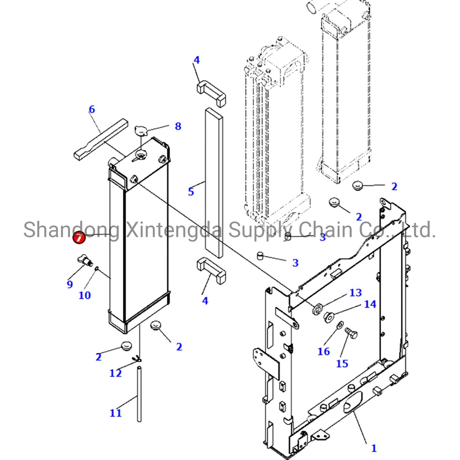 Radiateur d'excavatrice personnalisé en usine 2364430 Adapté pour Carter 320c européen et américain.