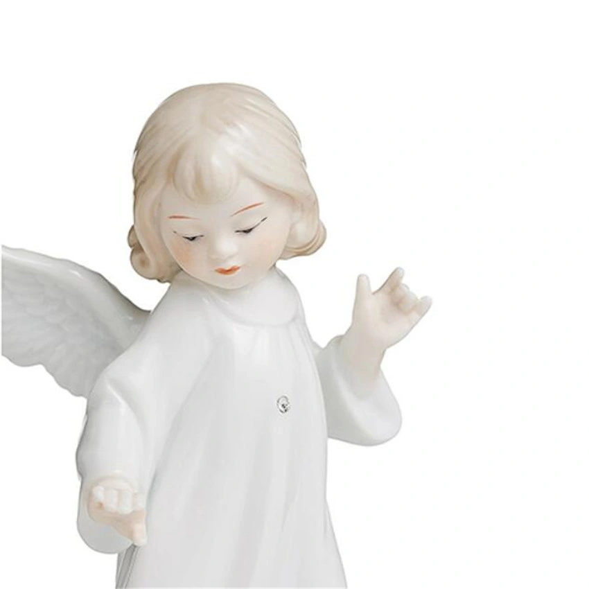 High quality/High cost performance  White Little Ceramic Angel Figurine for Home Decor