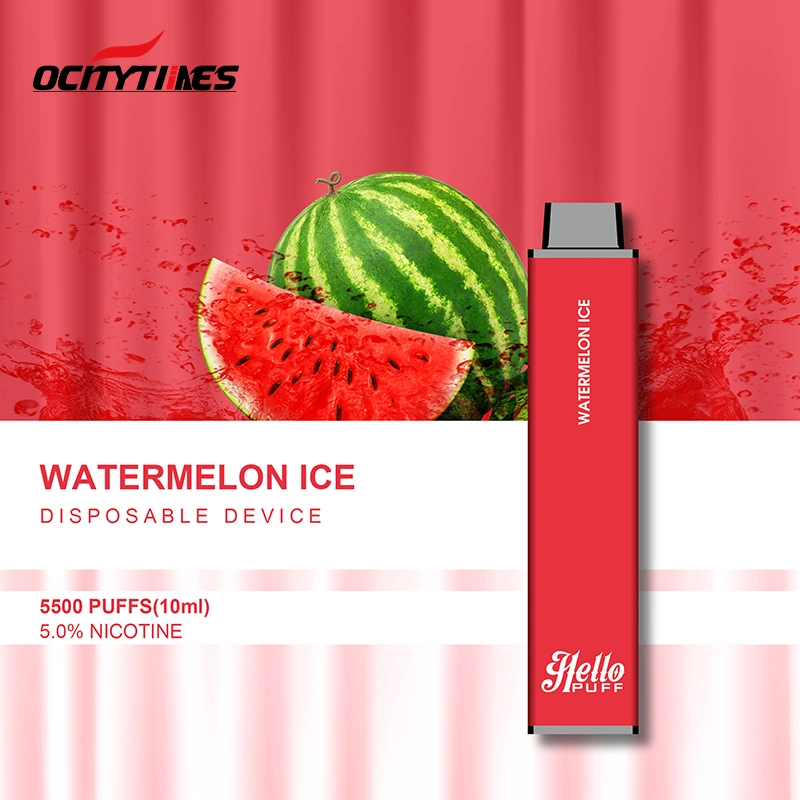 Ocitytimes 5%Nicotine 10 Fruit Flavors Disposable/Chargeable E Cigarettes Kit 5500 Puffs 10ml Cartridge Vape