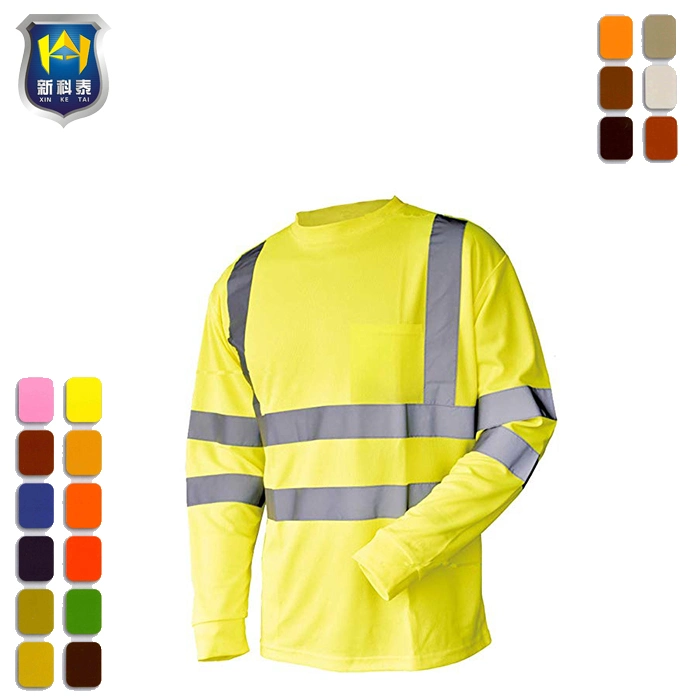 Hi Vis Reflective Safety Lime Orange Short Long Sleeve T Shirt