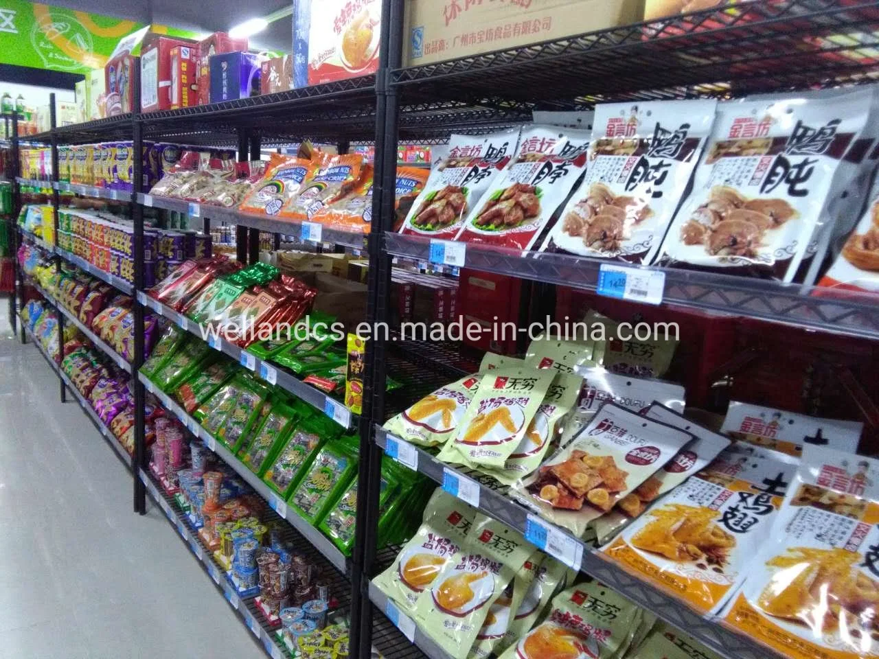 Custom Large 5 Shelves NSF Adjustable Steel Superstore Supermarket Display Rack Manufacture