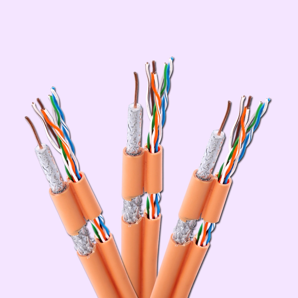 Coaxial Cable RG6 with UTP/FTP Cat5e for CATV and Computer Home