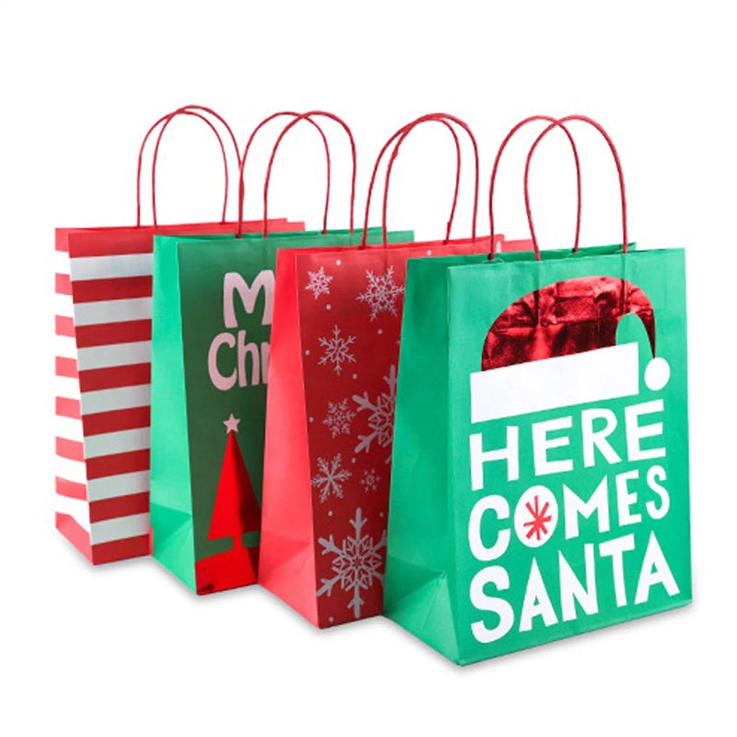 Biodegradable Environmentally Friendly Kraft Paper Shopping Bag Christmas Printing Paper Gift Bag Craft Boutique