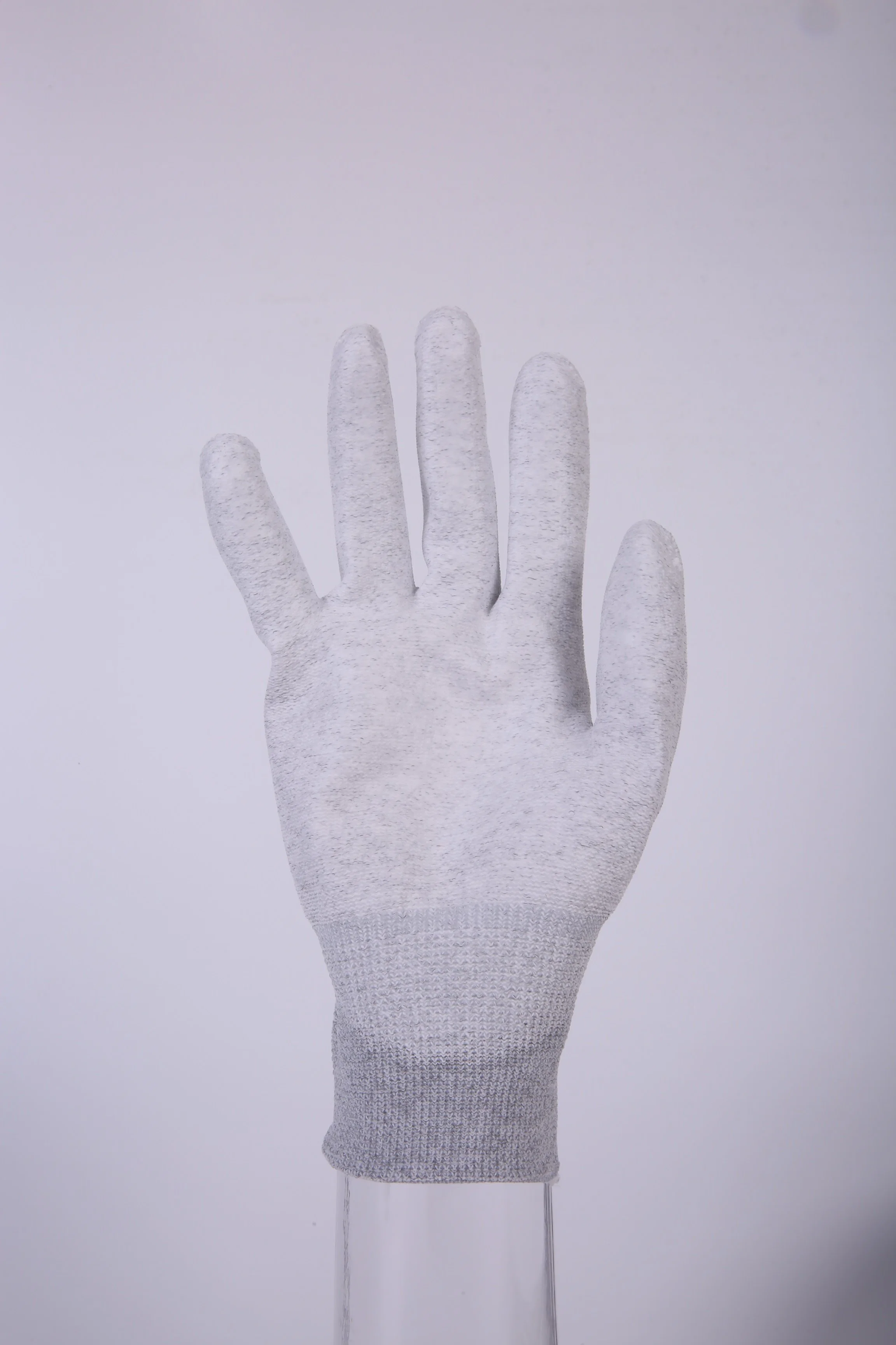 Gants tricotés anti-statiques et résistants à la poussière, revêtement pu, paume en carbone Gants en fibre