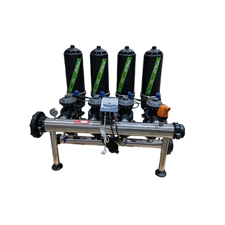 Modular Design 4 Unit Stainless Automatic Backwash Auto Disc Water Filtration System