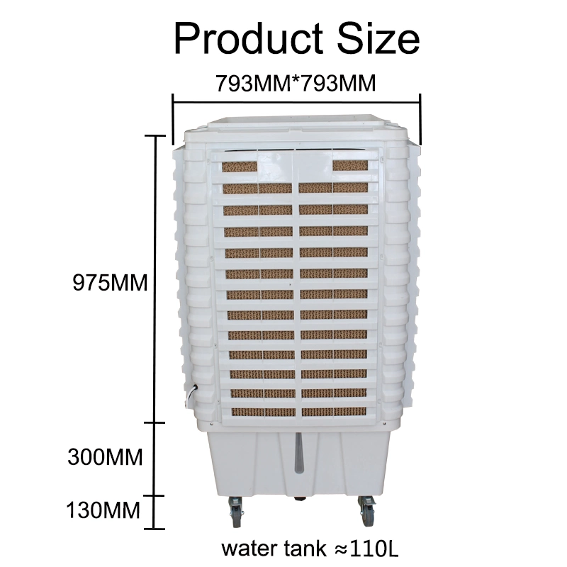 250W 12000 CMH 220 V 50 Hz Água Industrial Refrigerador de ar com função de arranque