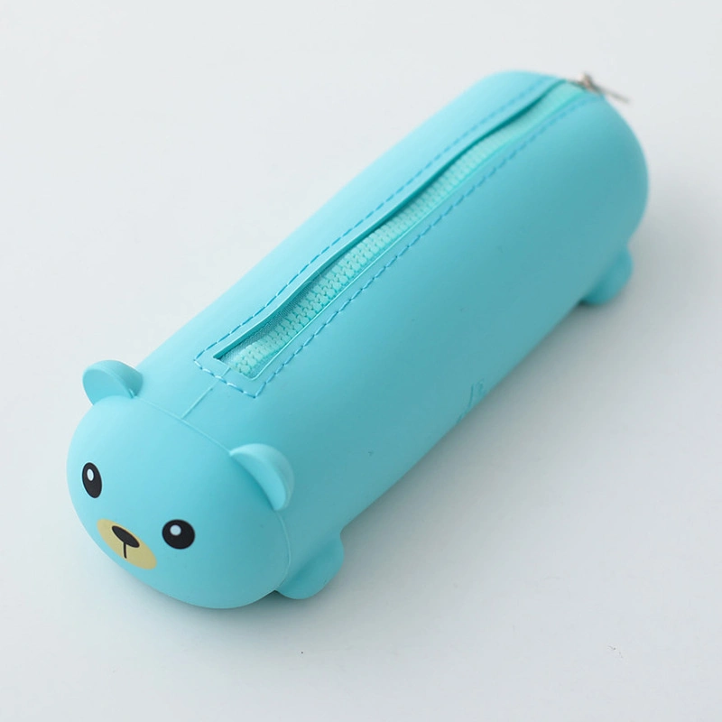 Cute Animal Portable Silicone Zipper Pencil Cases& Bags