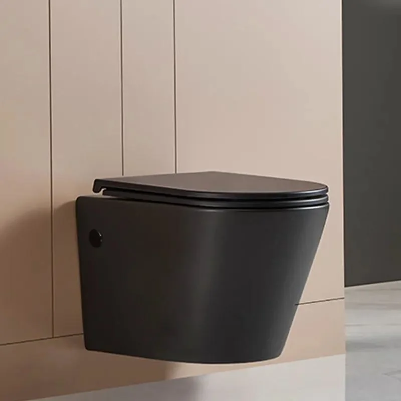 Toilets Commode Bathroom Concealed Tank Wc Rimless Matt Black Wall Hang Toilet