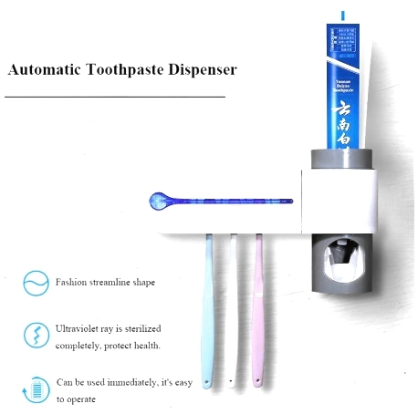 Cepillo dental con luz UV Esterilizador Rack con dispensador de pasta de dientes automáticos B530 Soporte de pared cepillo dental eléctrico