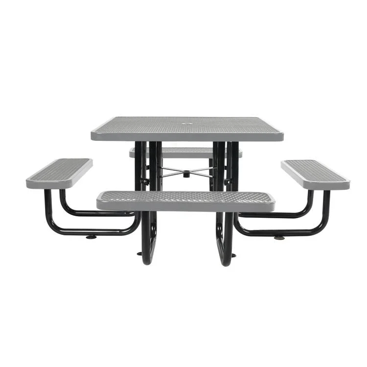 OEM 46" Square Expanded Table and Chair Set Garden/Outdoor Camping Dining Metal Steel Thermoplastic Picnic Table