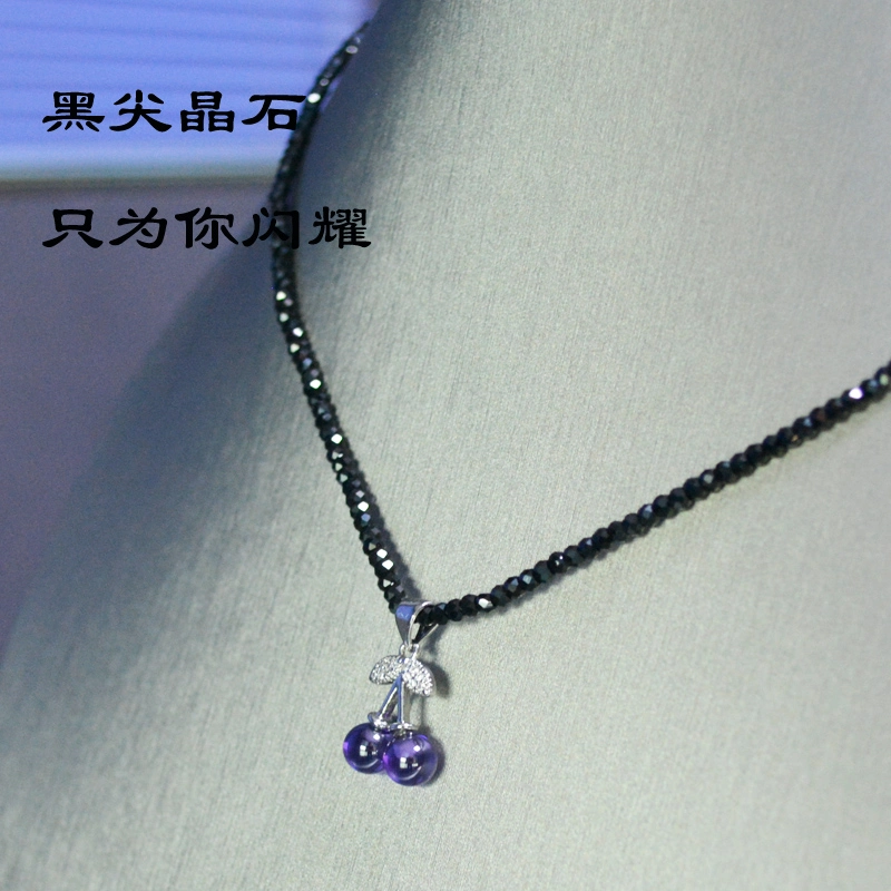 Fashion Black Spinel Necklace Earring Jewelry Set (CFSPN006)