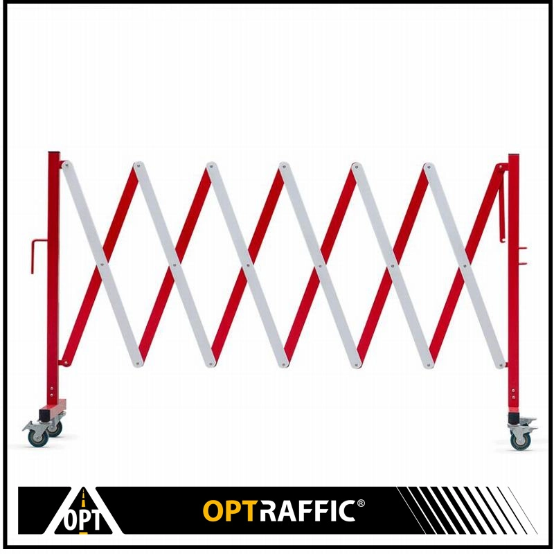 Expandable Barrier with Portable Post Pedestrian Vehicle Expandable Safety Fence