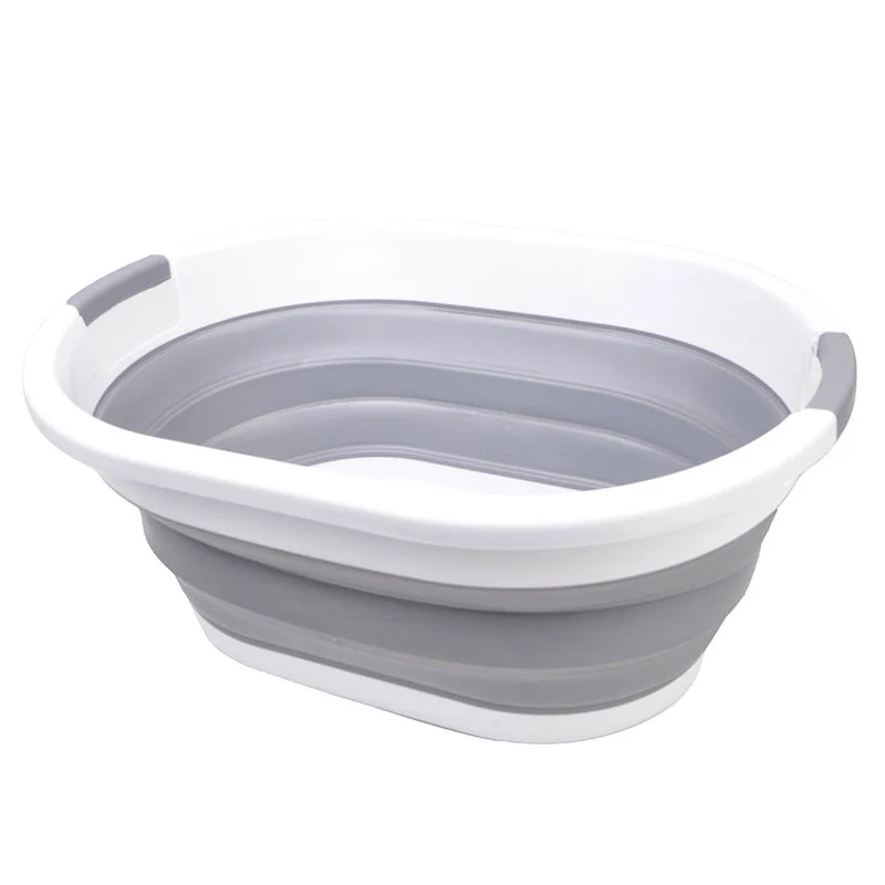 Rangement pour douche de bébé en plastique PP TPR multifonction pour bébés Panier à linge portable pliable