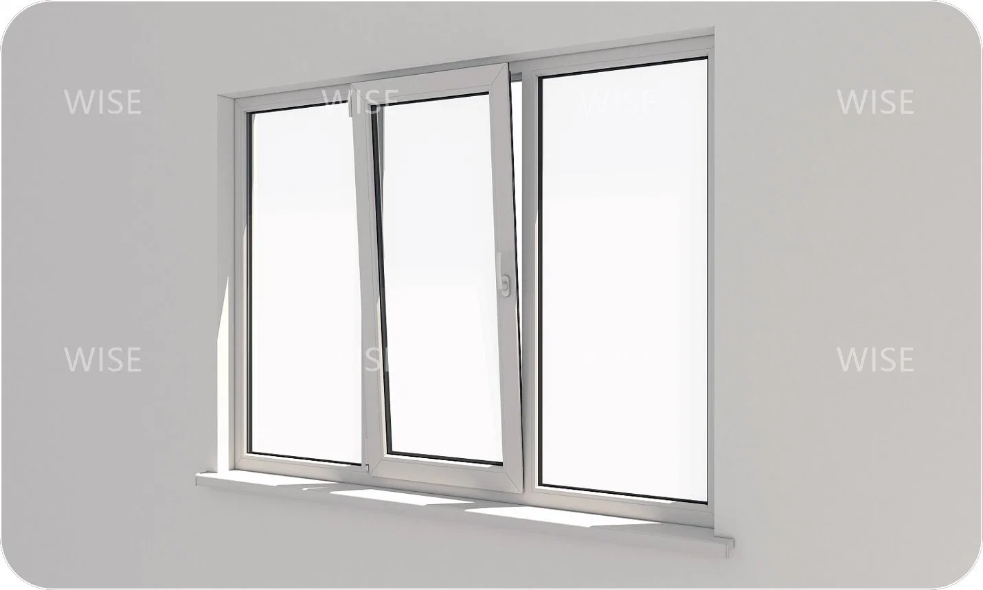 Bottom Hung Aluminum Window Low-E Double Glass Customized White Frame Aluminium