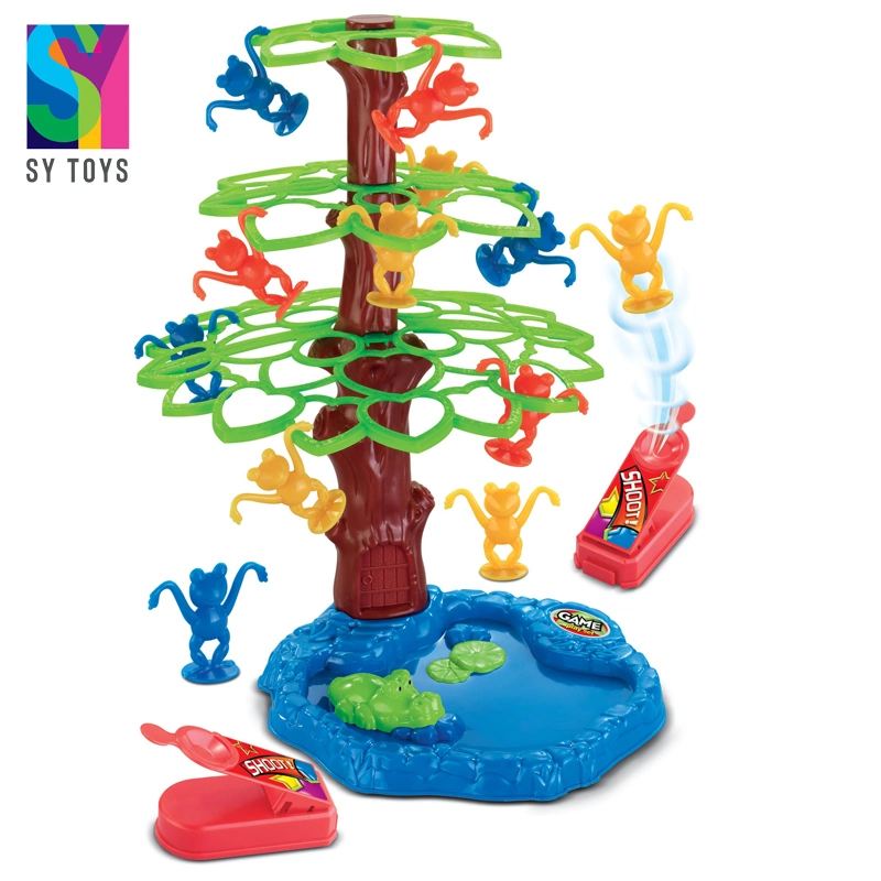 SY Nuevo Mesa de mano Juguetes de plástico Juego de máquina niños Juego de mesa de salto de rana