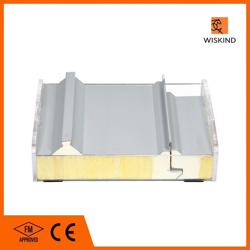 CE/FM Approved Mineral Wool/Rock Wool Structural Insulated Sandwich Panel for Internal and External Wall