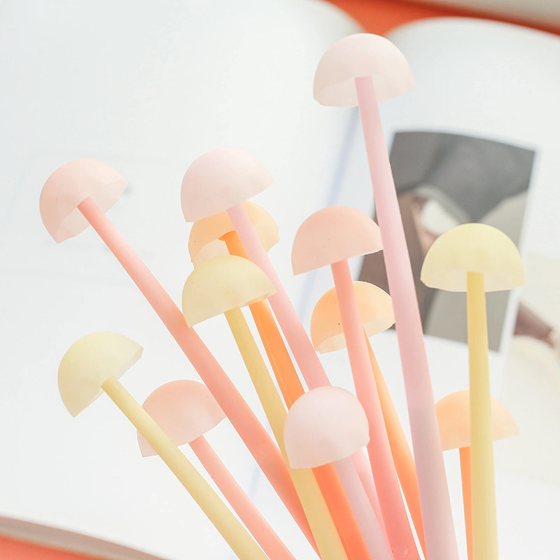 New Design Mushroom Shape Silicone Student Stationery Supply Gel Pen