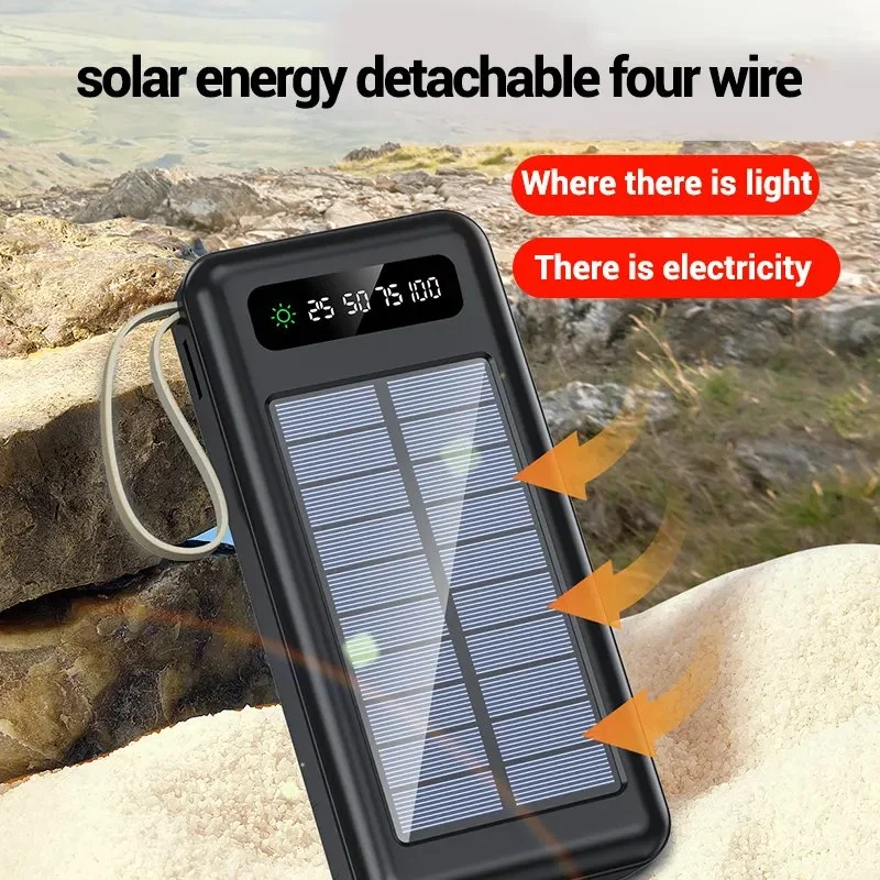 Solar Power Bank Slim Fast Charge 10000mAh Travel Portable Charger