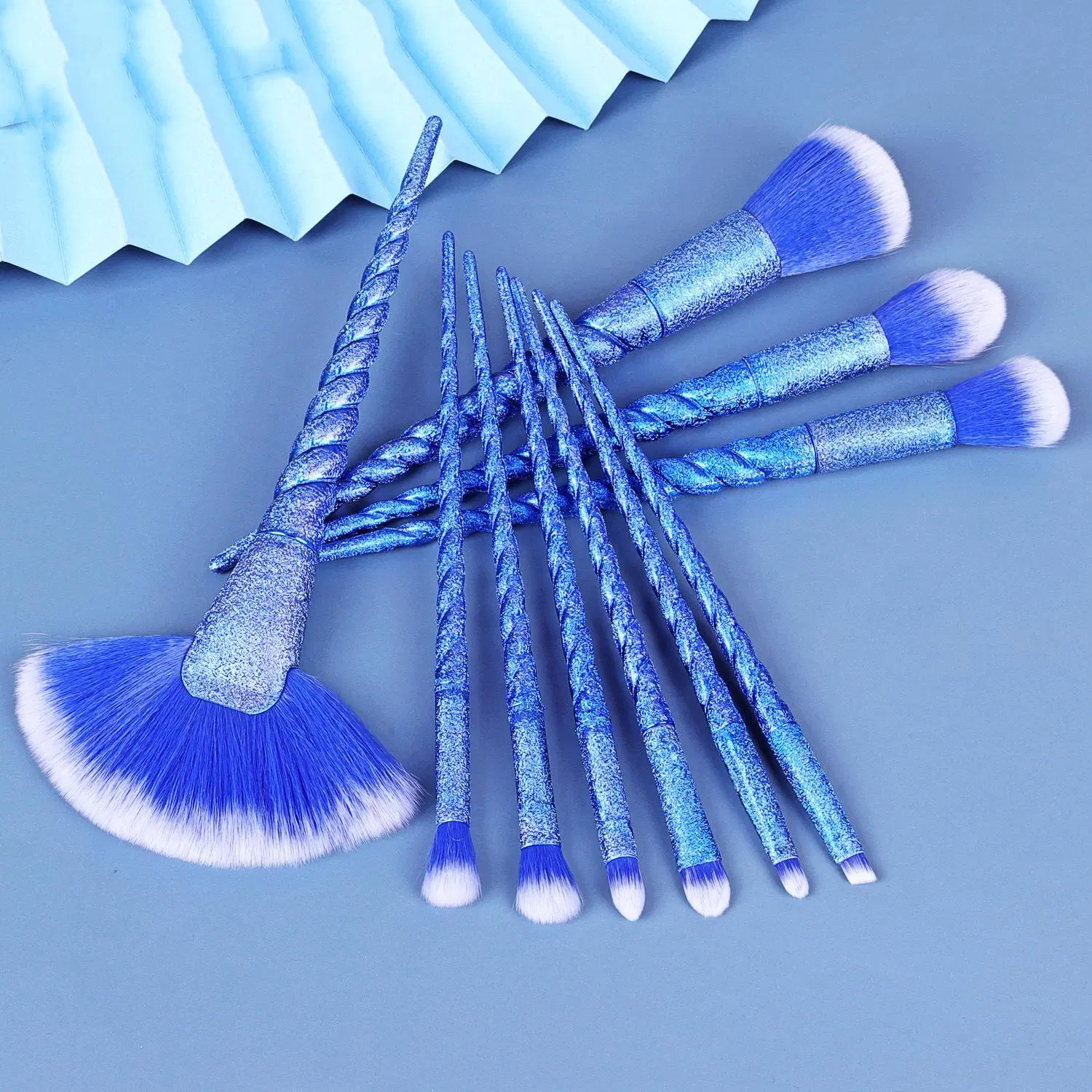 Fancy Color 10PCS Makeup Brush Set Shinny Handle Cosmetic Brushes