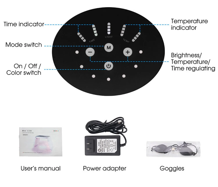 Su uso en casa belleza equipos 7 de color rojo de la máquina de terapia de luz infrarroja