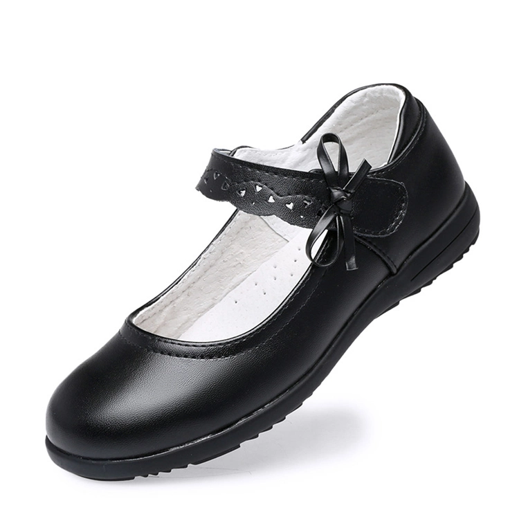 Schüler Back to School Kinder Schuhe Schwarz Leder Kinder Schule Schuhe