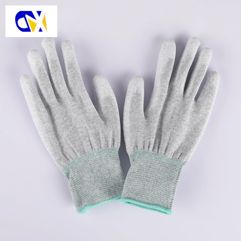 13G Carbon Fiber Nylon PU Coated Palm ESD Gloves