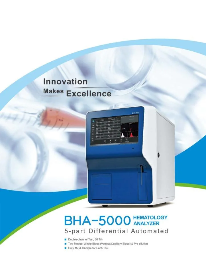 Getein Automatic Hematology Analyzer BHA-5000 5 Part Diff Blood Test Entwickelt für den klinischen Einsatz in vitro und die Partikelanalyse im Krankenhaus