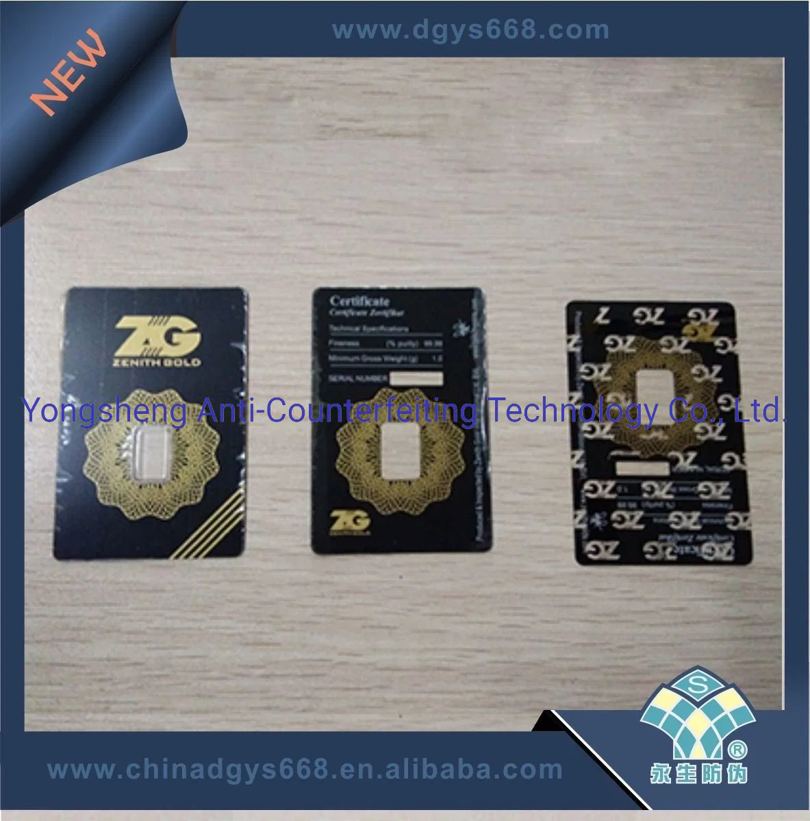 Gold Coin Bar Packaging High Security Tamper Evident Packaging Card