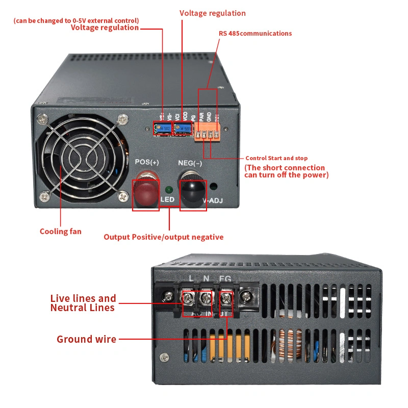 Fuente de alimentación comunicación RS 485 S-2000-12V DC Corriente paralela Transformador de alimentación compartir