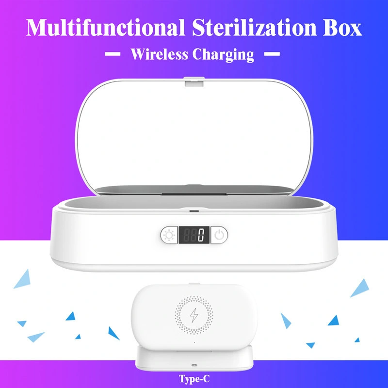 Manufacturer Direct Ultraviolet Disinfection Box Mobile Phone UV Sterilizer Wireless Charging Glasses Jewelry UVC Mobile Phone Sterilizer