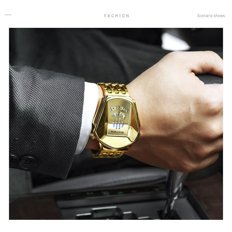 Relógio em forma de diamante ′ S Fashion Bestwin Men ′ S Watch Fivela dobrável para relógio de quartzo (CFWT-022) para homem ′ S Expression