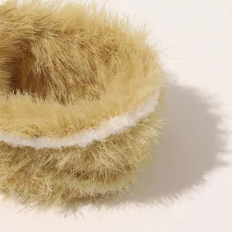 Coloré doux peluche POM Scrunchies en fausse fourrure élastique Bandes de cheveux d'hiver pour accessoires de cheveux pour femmes