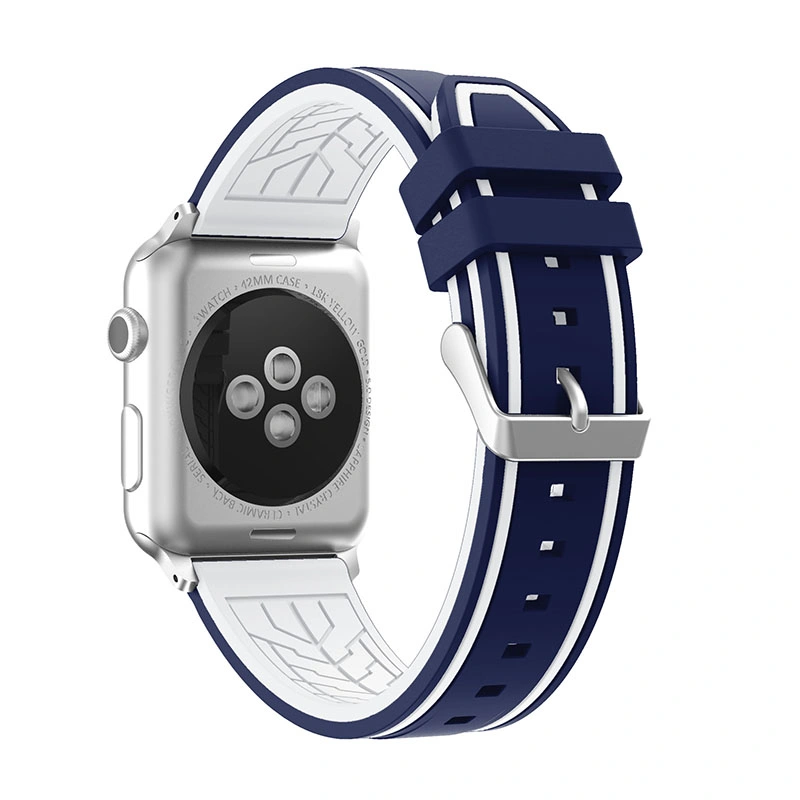 Bracelet en silicone pour Apple Watch Two-Color sangle Series5