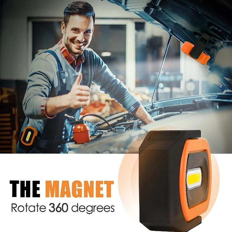 Com base magnética e suporte rotativo de 360 ° para Camping Car Reparar emergências e iluminação do local de trabalho