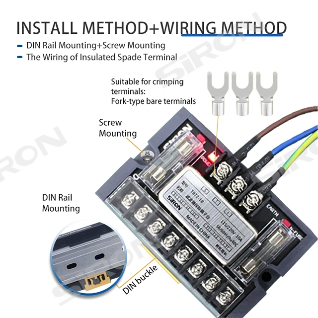 Siron Special Design for AC Control Circuit 3in1 Function LED Warning Power Supply Filter Terminal Block