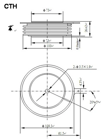 Fast Switch Thyristor Silicon Disc Capsule Types Kk2000A/2000~2500V