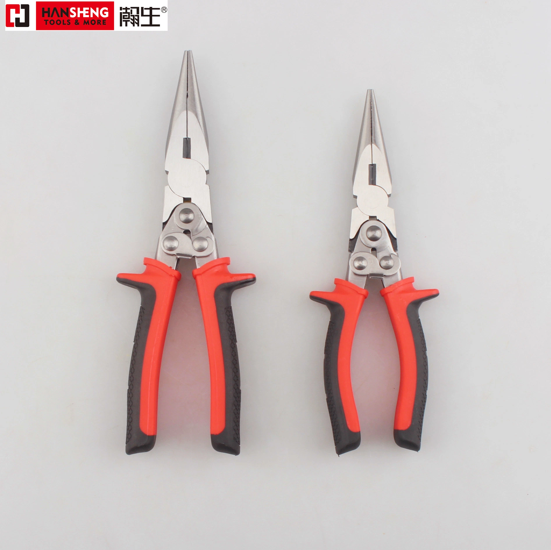 6", "Double Joint Wire Pliers, Made of Cr-V, Polish, TPR Handles, Compound Labor-Saving Pliers, Compound Long Nose Pliers, Compound End Cutter Plier