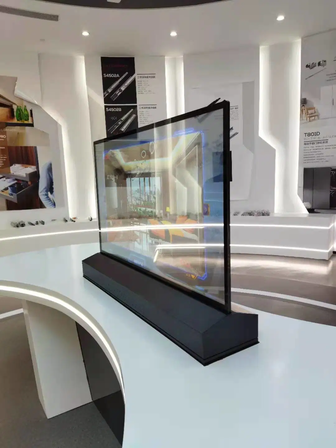 55 Inch Floor Standing Dual-View Curved Tiling Splicing OLED WiFi/Ethernet Android Cms Signage