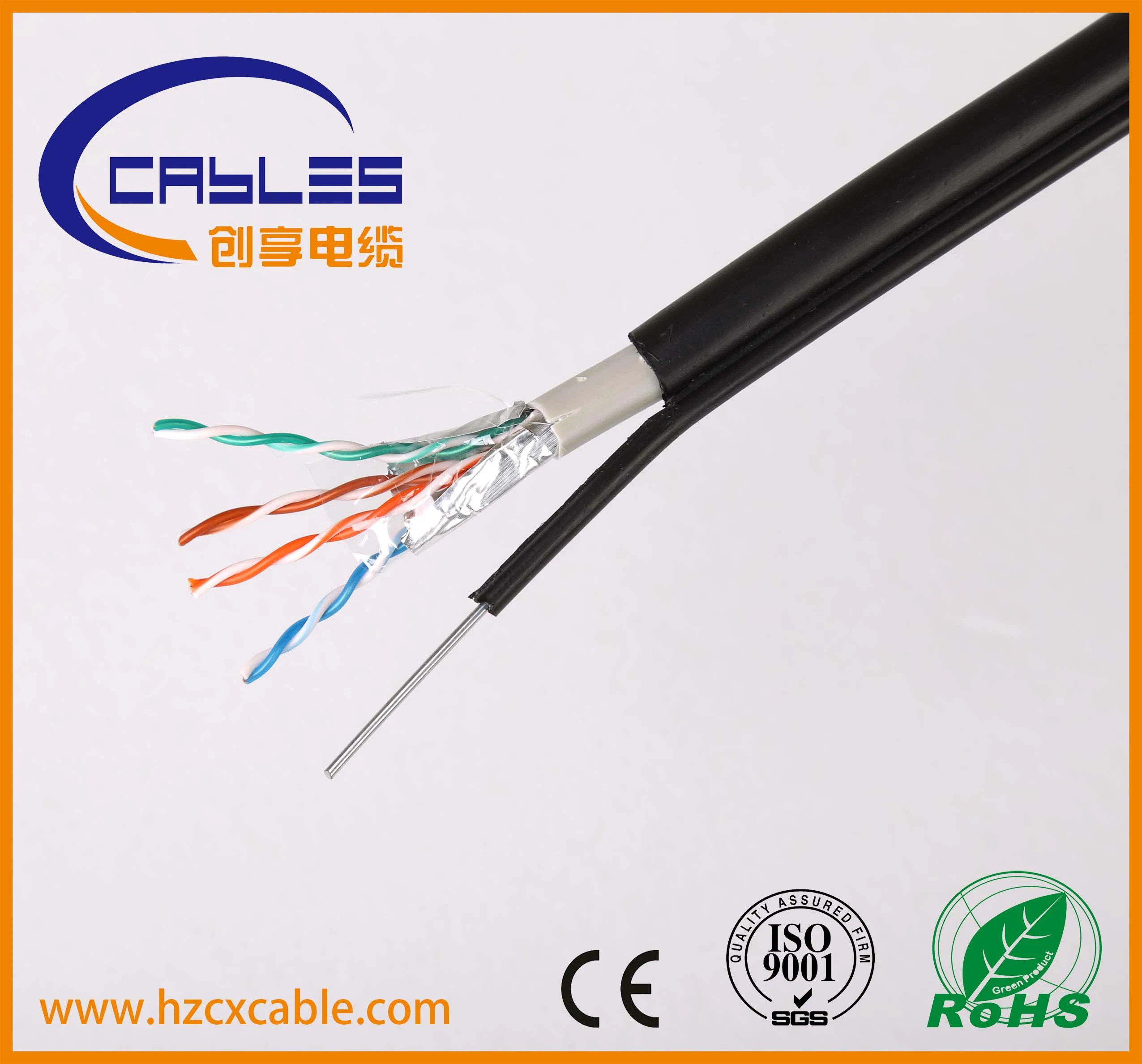 Outdoor UTP/FTP/SFTP Cat5e/CAT6 Cable with Messenger Wire High quality/High cost performance  LAN Cable