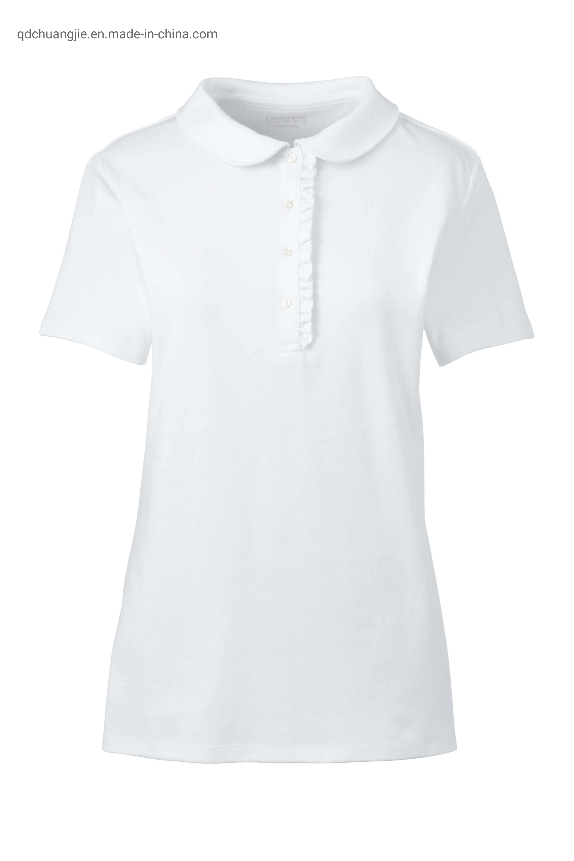 Señoras de la mujer de la naturaleza de las niñas de algodón orgánico suave tinte Pureunisex Jersey liso blanco de la cosecha de Jogging Secado rápido angustiados Polo vía puente