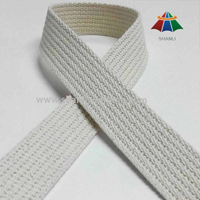 1 Inch White Grooved Cotton Webbing Tape