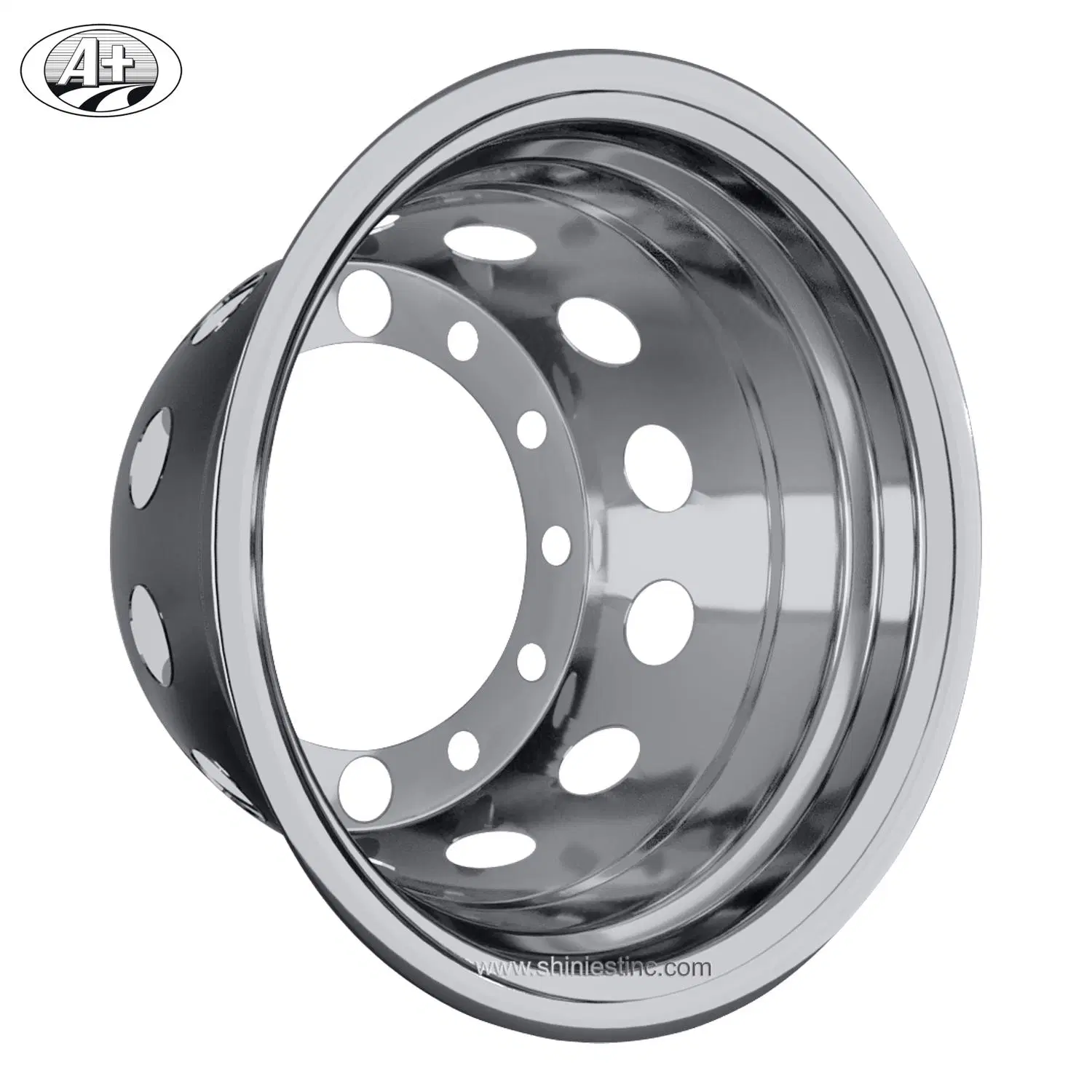 22,5 X 9 T304 Aço inoxidável profunda tampa da roda traseira de roda dupla, 22,5 Jantes, Veículo Simulador de roda, para a Ford/Mercedes/Toyota Truck, Encaixe Universal