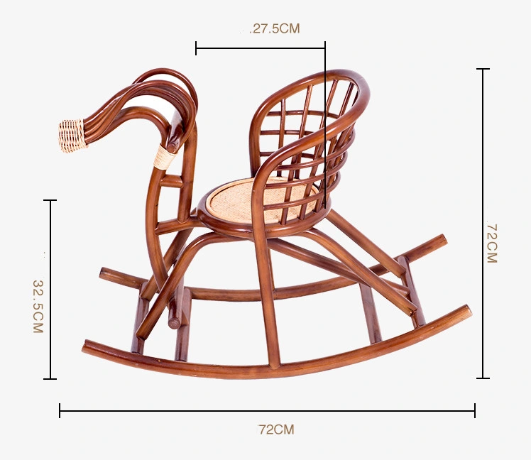 Rattan-Weaved Rocking Horse for Kids