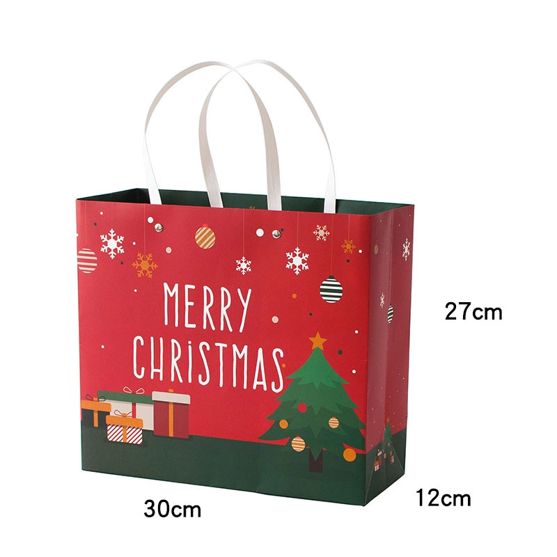 Wholesale Custom Logo Printing Christmas Party Kraft Paper Bags High Quality Shopping Gift Bags Packaging with Logos