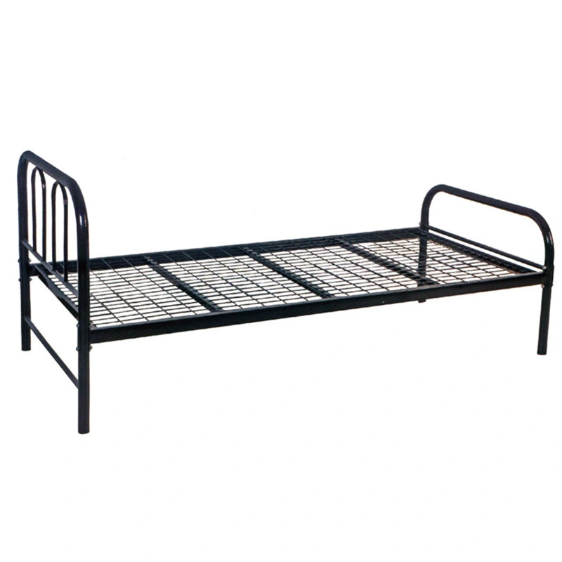 China Ningbo Steel Furniture Single Metal Bed Frame with Mesh Base