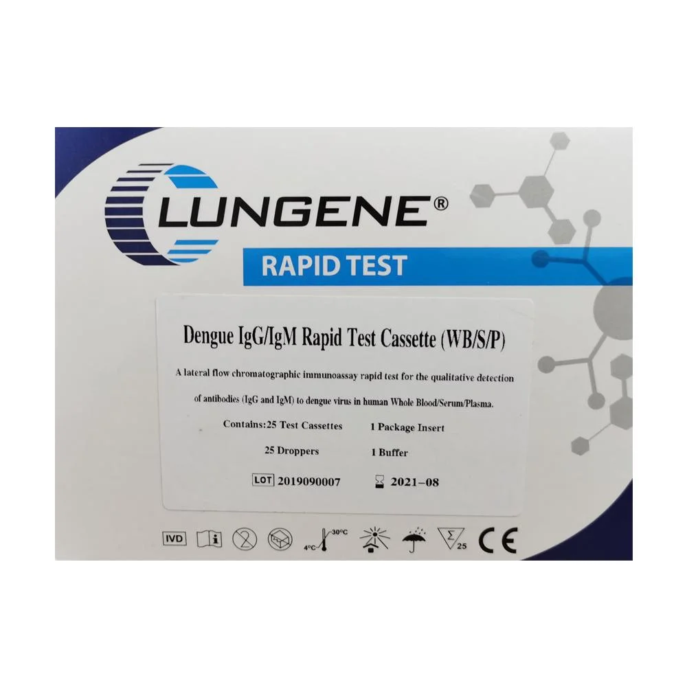 Kit de teste de diagnóstico Dengue IgG/IgM Rapid Test com aprovação CE e ISO do fabricante