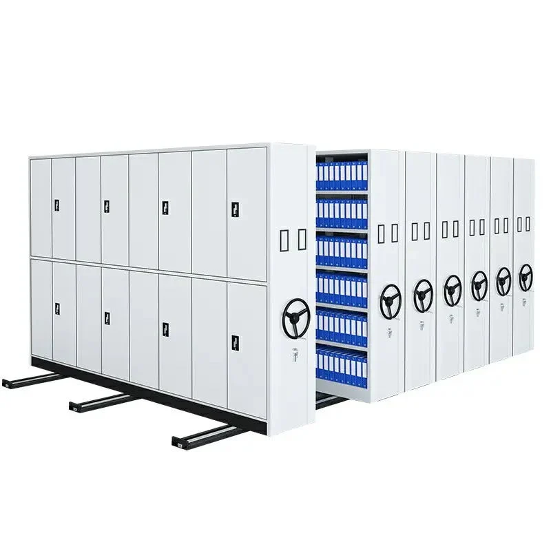 High Density Mobile Filing Shelving System Manual Compactor Movable Racking Compact Shelves