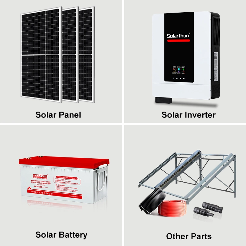 Solarthon Off Grid Hybrid Inverter fase única 7.2kw 8.2kw 10.2kw Preço do inversor Solar da onda sinusoidal pura MPPT