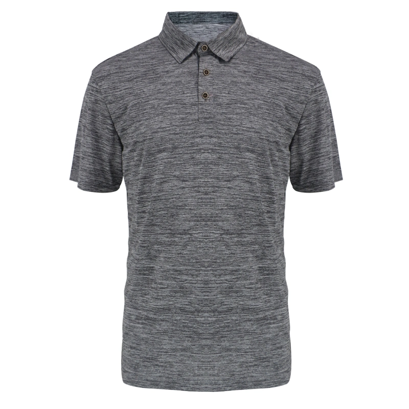Light Grey Melange Jersey Sports Wear Mens Polo Shirt
