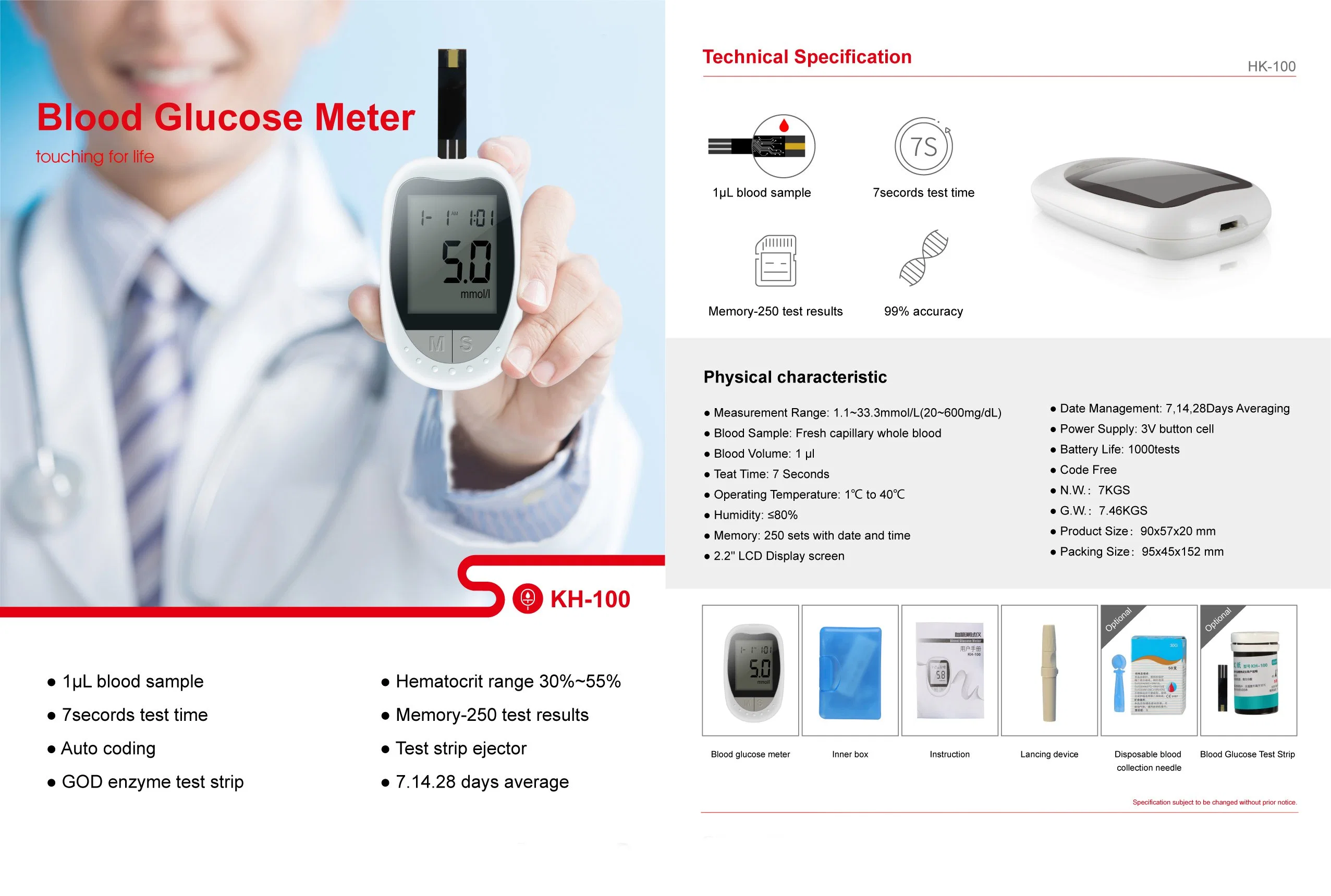 Mini Blood Glucometer 5-Second Accurate Result Diabetes Glucose Monitor Home Blood Glucose Meter CE
